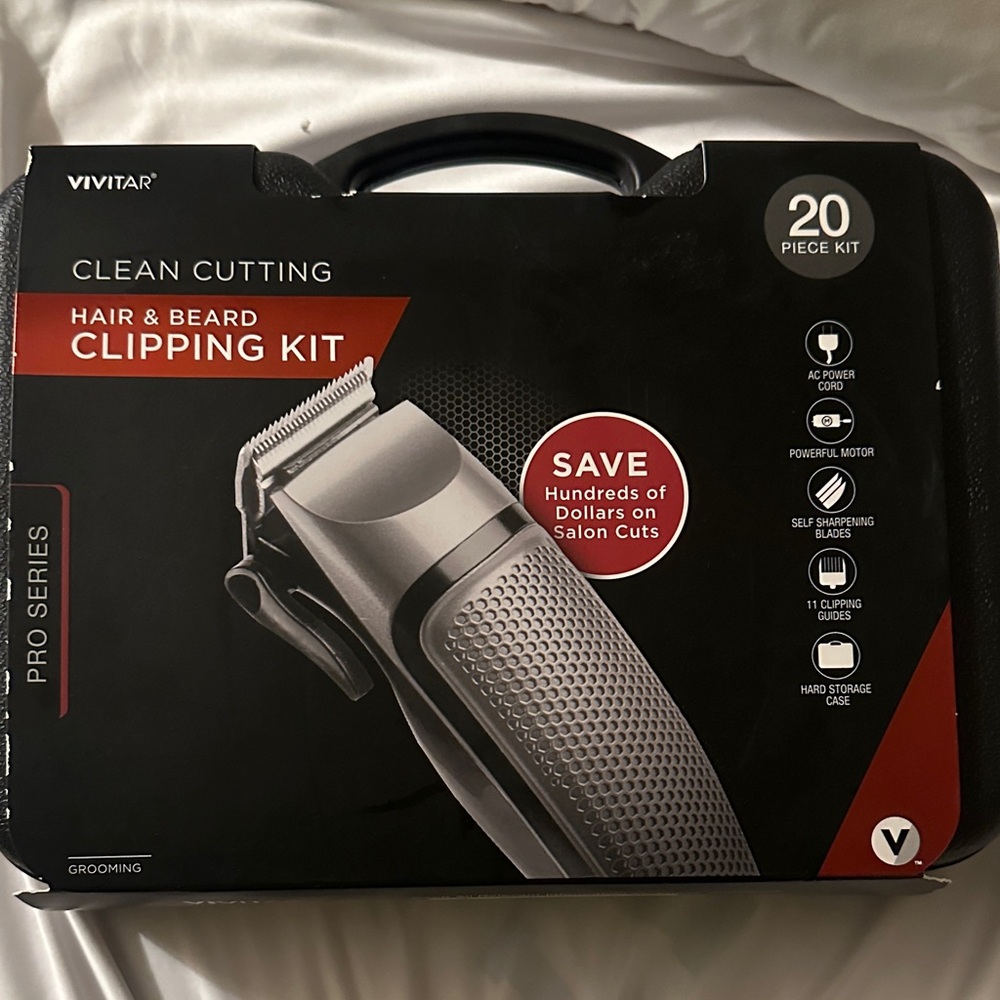 Vivitar Hair & Beard Clipping Kit - Black and Gray